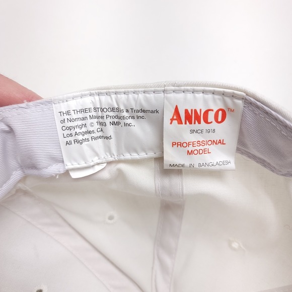 Vintage The Three Stooges Snapback Baseball Hat Cap 1993 White Annco - Picture 10 of 10